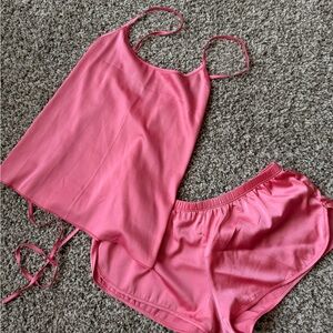 Aerie Pink Pajama Set with Camisole and Shorts